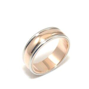 Platinum 18K Rose Gold Wedding Band Ring Size 6.5